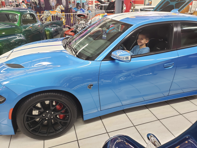 My nephew at the wheel of a 2016 Dodge Charger Hellcat